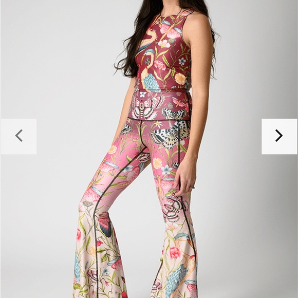 Vibrant Floral Flare Pants - Picture 2 of 5
